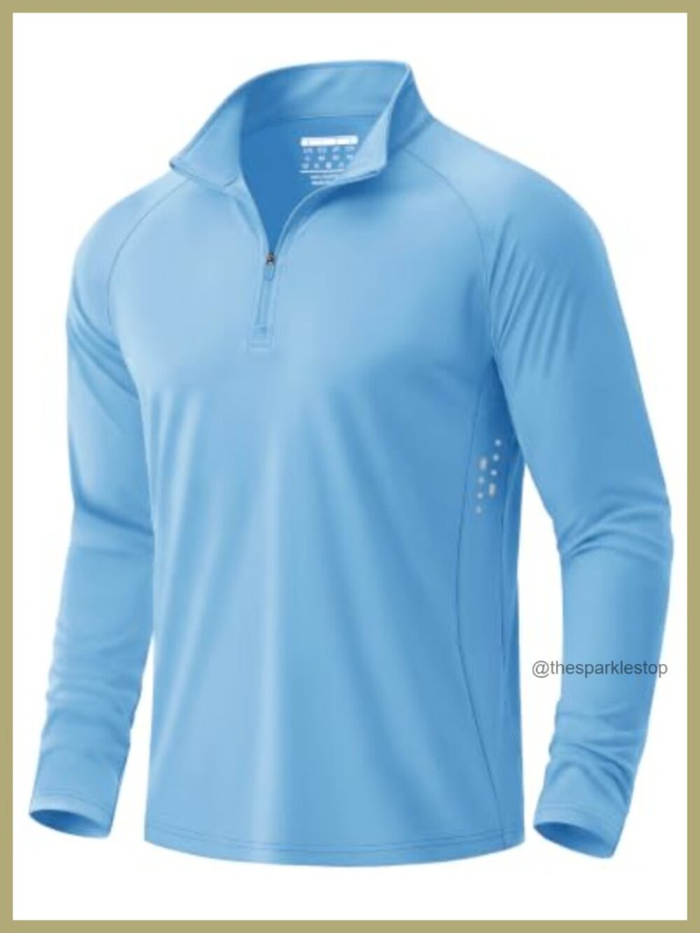 Mens Quarter Zip Pullover Sun Shirt UPF 50+ Rash Guard Long Sleeve